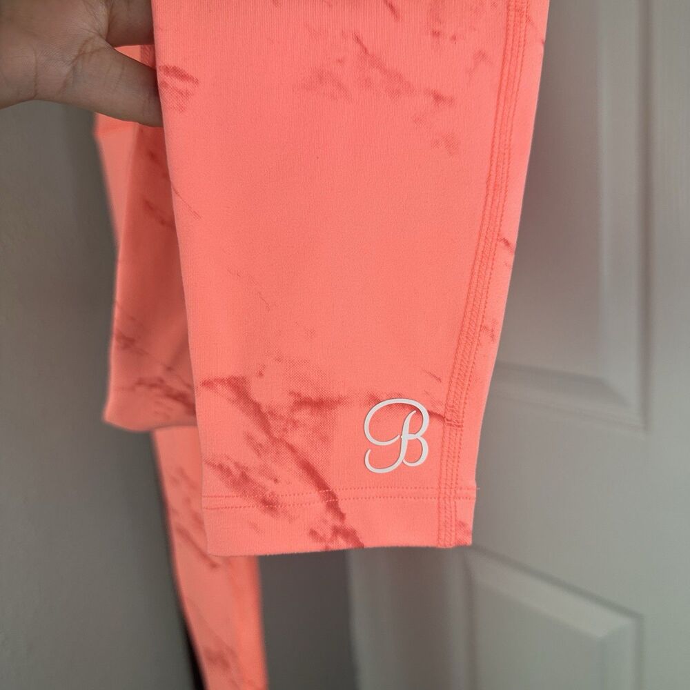 Bombshell Sportswear Coral Marble Scrunch Butt Leggings Sz Small Bodybuilder Gym - Picture 6 of 14